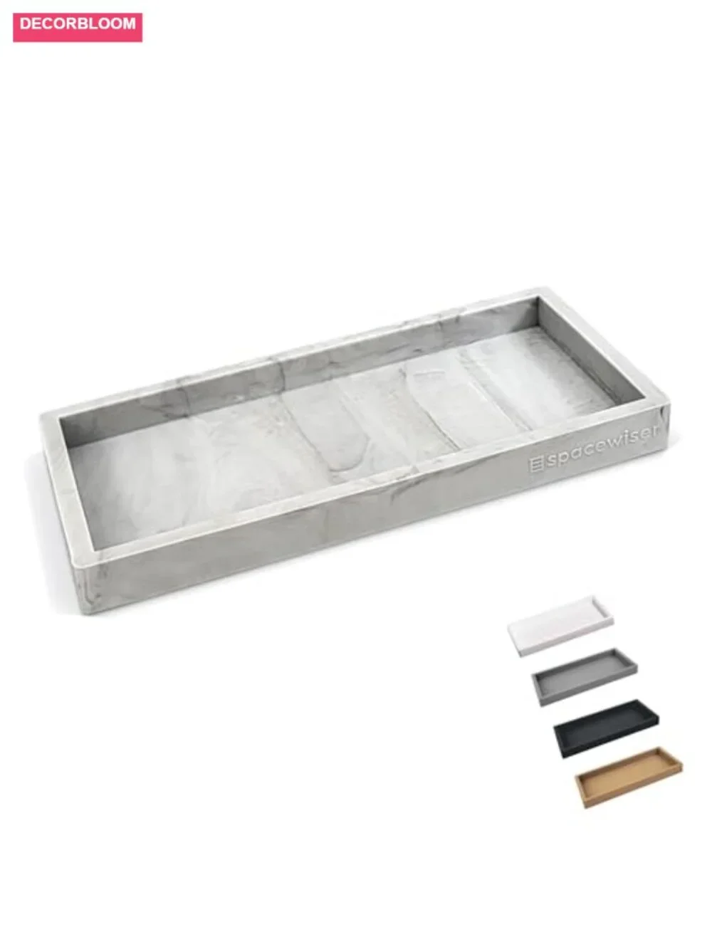 Small Faux Marble Silicone Tray for Kitchen & Bathroom Soap Dispenser